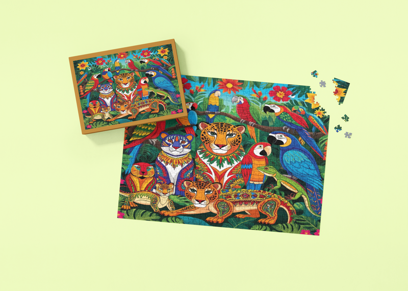 Rectangle Puzzles for All Ages – High-Quality, Durable, and Fun Jigsaw with Precision Laser-Cut Pieces | Hispanic Heritage Culture Wildlife