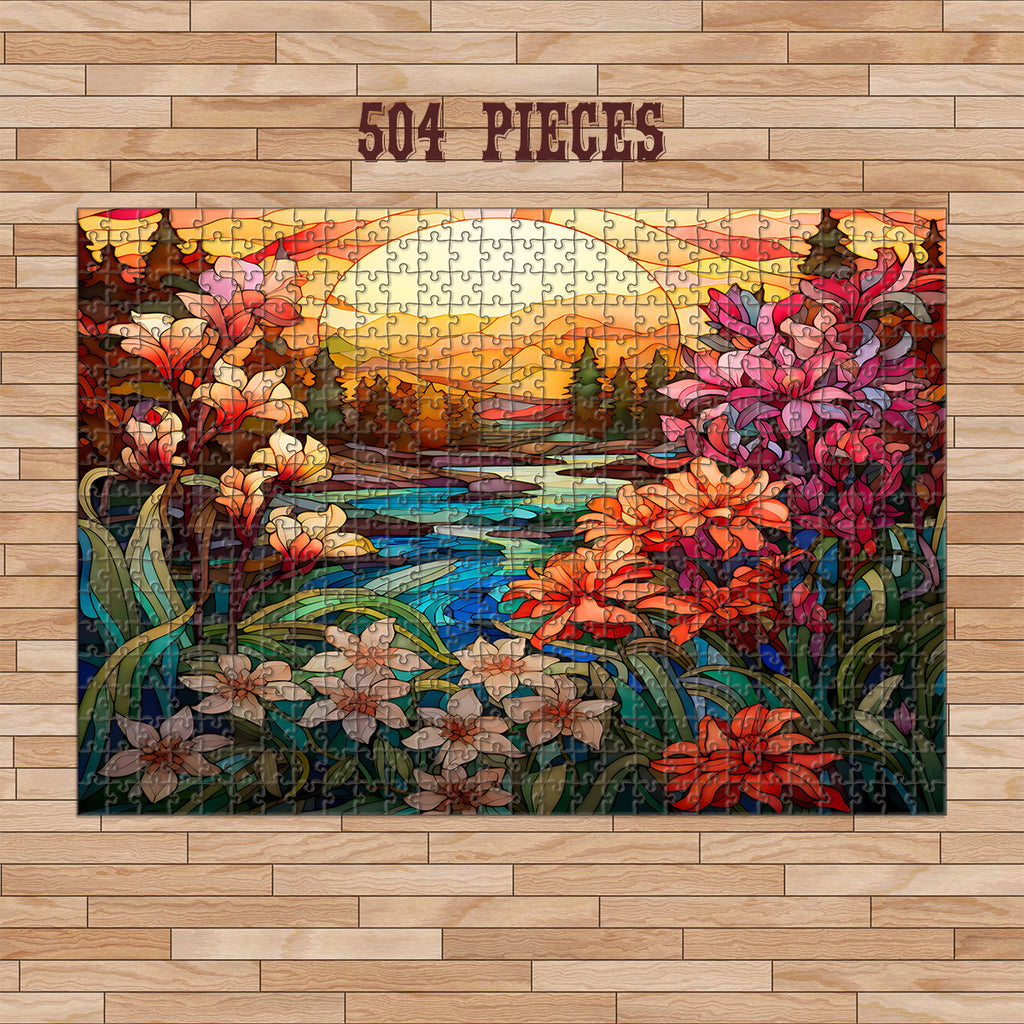 Magical Sunset wooden jigsaw puzzle in 504 pieces