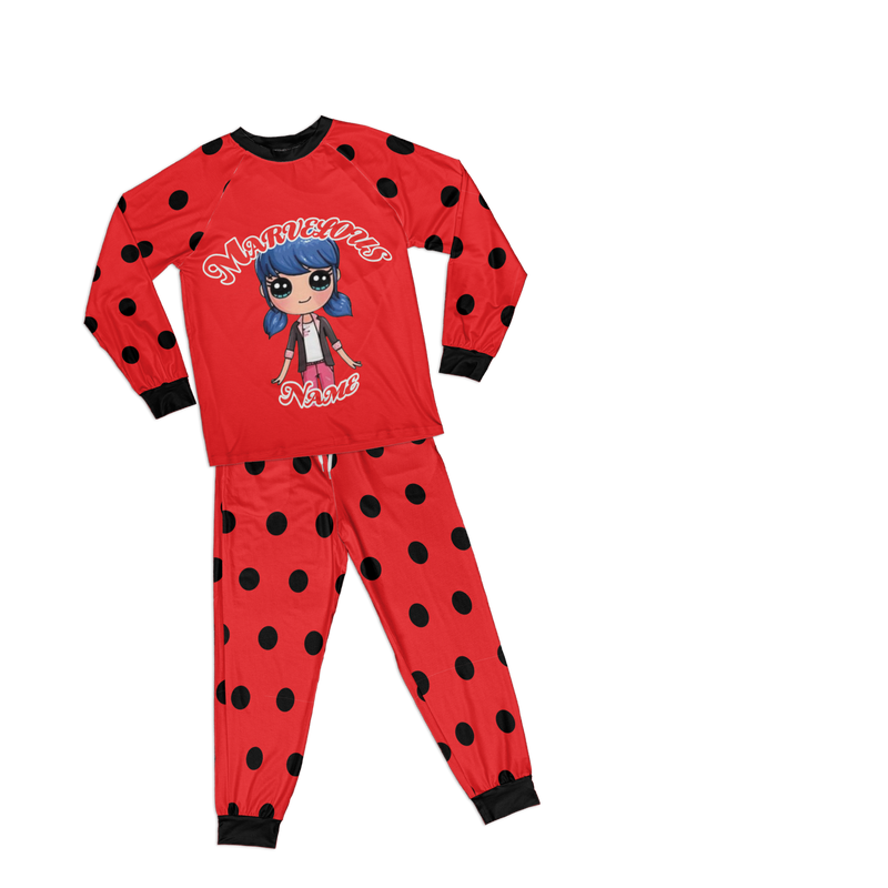 Personalized Family Pajama Sets | Matching Xmas Jammies for KIDS | Christmas Holiday family PJs | Marvelous Ladybug nightsuit