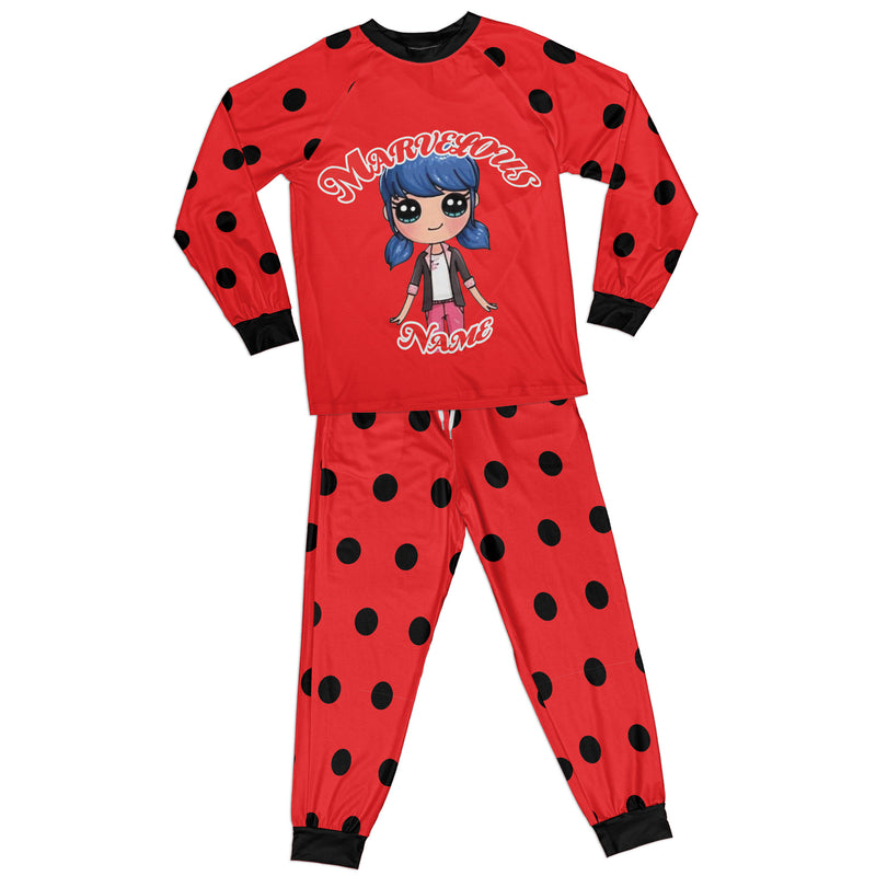 Personalized Family Pajama Sets | Matching Xmas Jammies for KIDS | Christmas Holiday family PJs | Marvelous Ladybug nightsuit