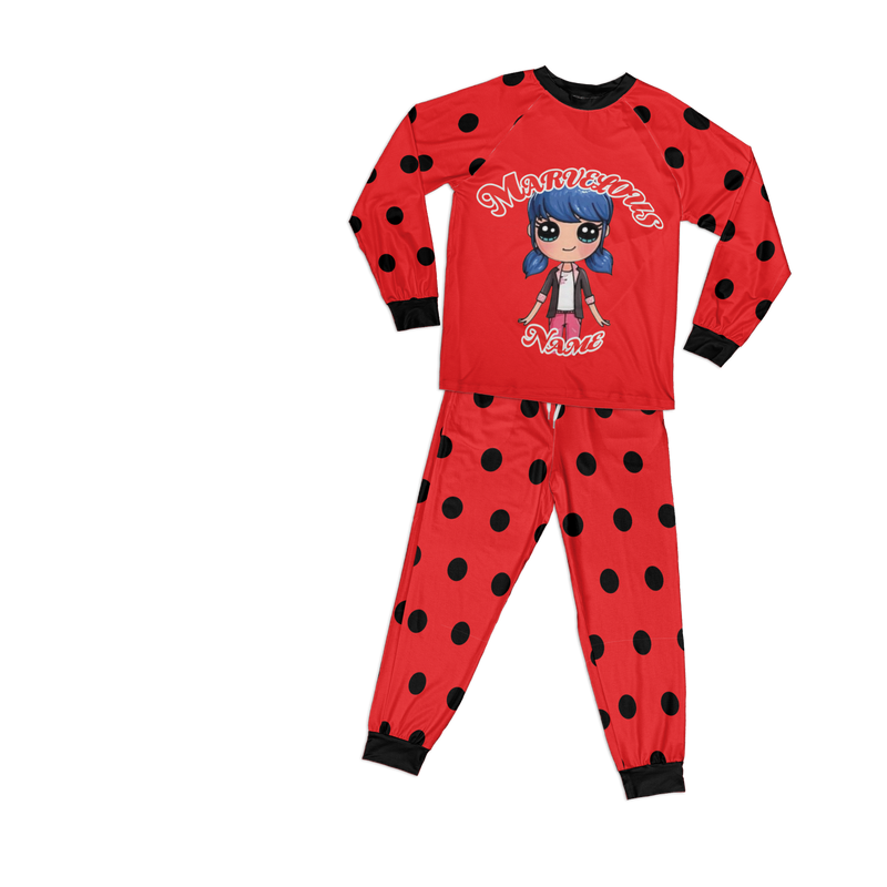 Personalized Family Pajama Sets | Matching Xmas Jammies for ADULTS | Christmas Holiday family PJs | Marvelous Ladybug nightsuit