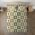 Retro Desert Cactus bedding displayed at an angle on a bed