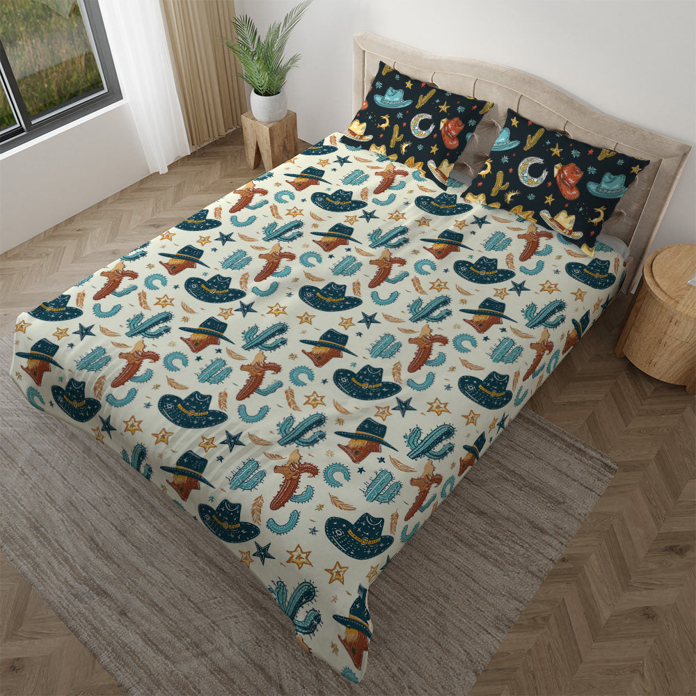 Western Cowboy Hat Baby Twin duvet cover with matching pillowcase