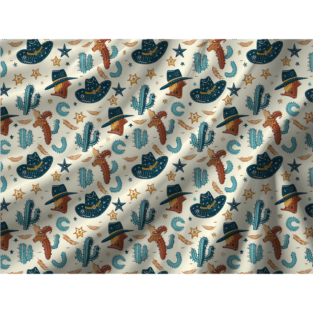 Close-up of western cowboy hat duvet cover pattern