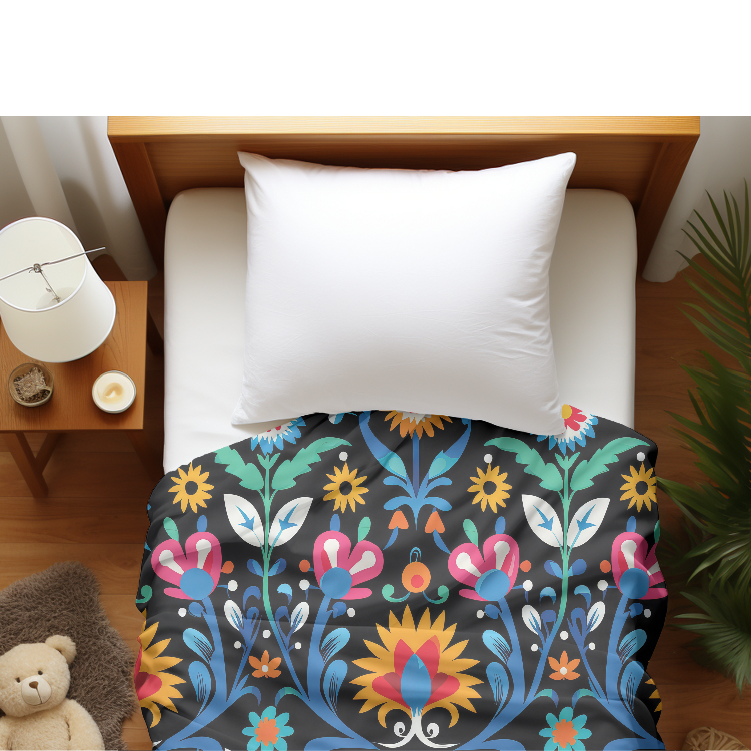 Duvet cover with matching Pillow cases | Luxury Bedding set | Twin, Queen, King Sizes | Mexican Folk Art