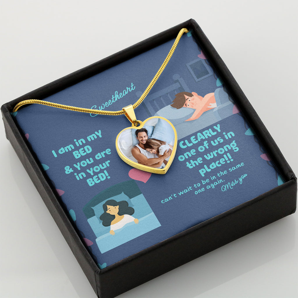 LDR Gift | Long Distance Relationship Gift for Her | Long Distance Love | Cute Funny Gift for Wife or Girlfriend | Photo Pendant | Missing you
