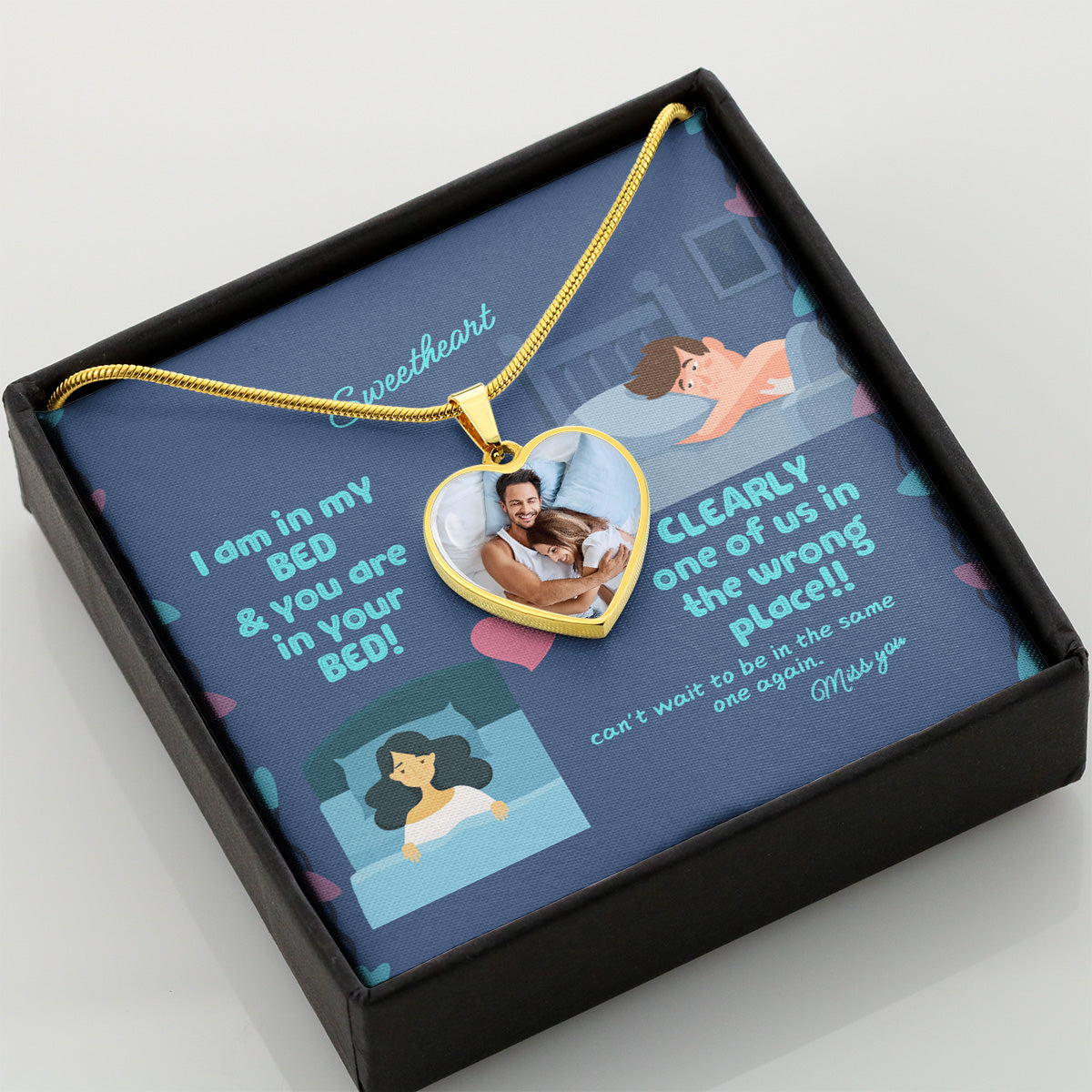 LDR Gift | Long Distance Relationship Gift for Her | Long Distance Love | Cute Funny Gift for Wife or Girlfriend | Photo Pendant | Missing you