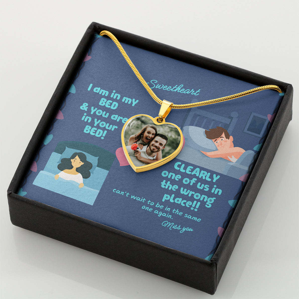 LDR Gift | Long Distance Relationship Gift for Her | Long Distance Love | Cute Funny Gift for Wife or Girlfriend | Photo Pendant | Missing you