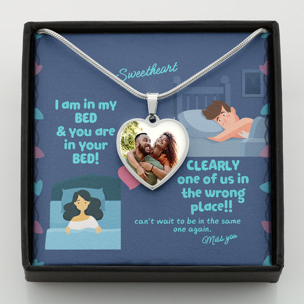 LDR Gift | Long Distance Relationship Gift for Her | Long Distance Love | Cute Funny Gift for Wife or Girlfriend | Photo Pendant | Missing you