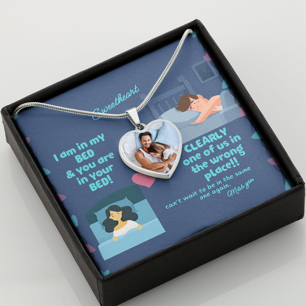 LDR Gift | Long Distance Relationship Gift for Her | Long Distance Love | Cute Funny Gift for Wife or Girlfriend | Photo Pendant | Missing you