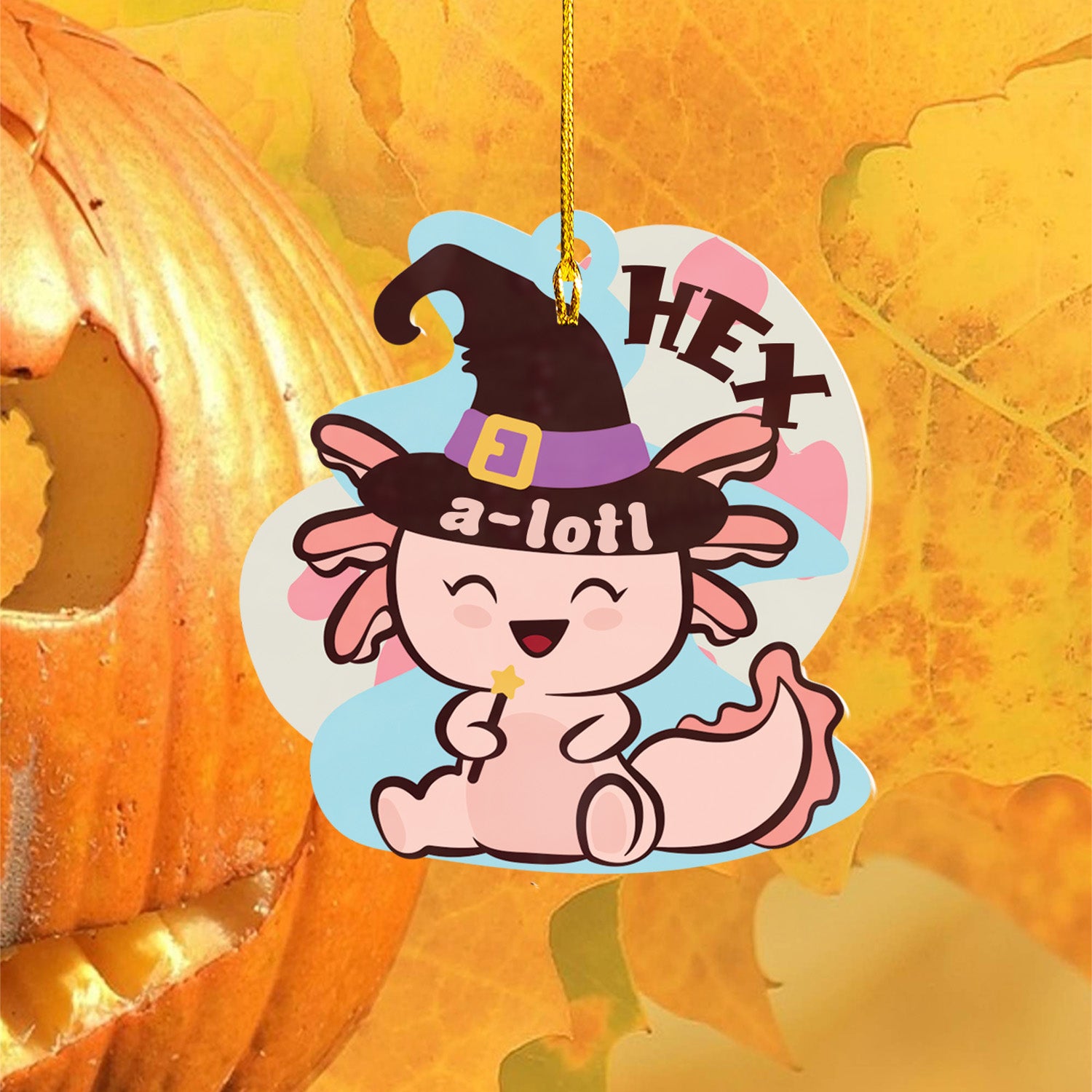 Axolotl Lover Gifts | Cute Axolotl Ornament | Acrylic Christmas Tree Hanging for Kids | Keepsake Xmas Decoration | Hex A Lotl