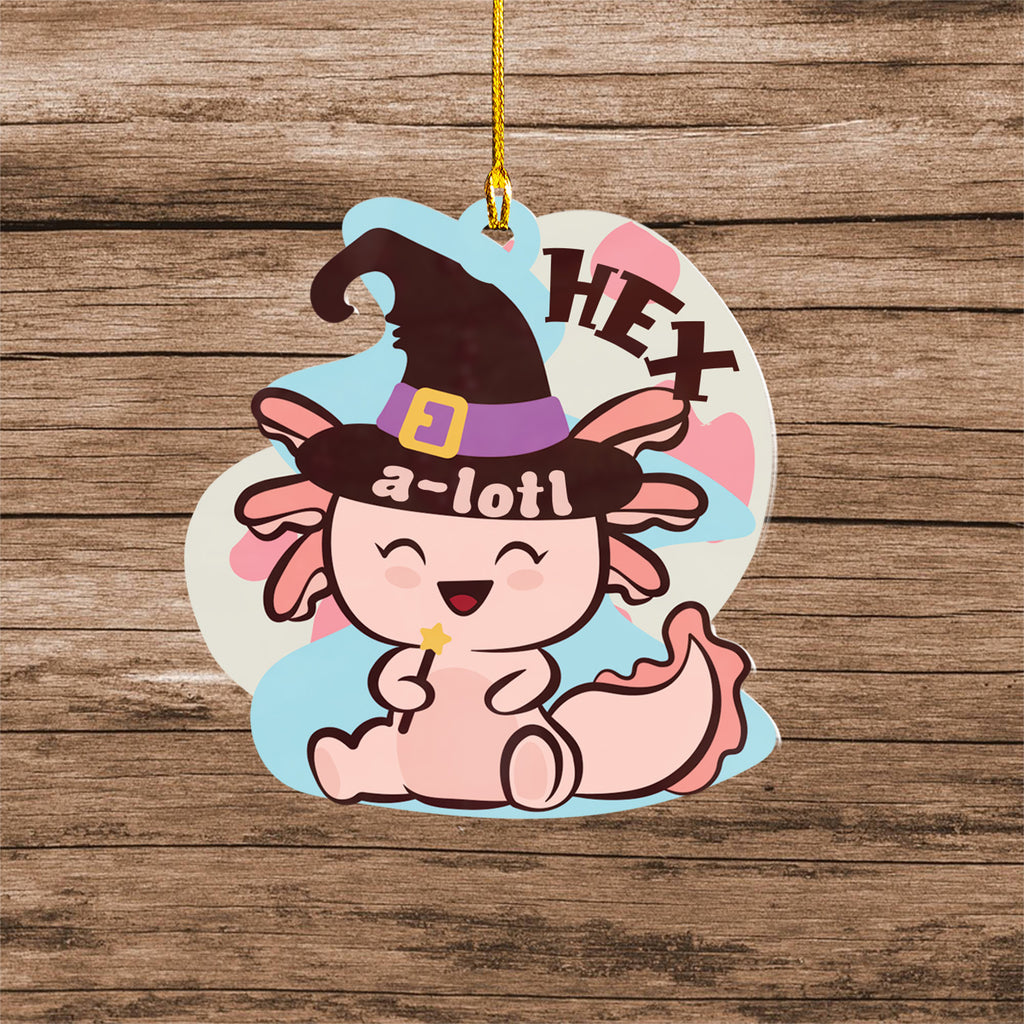 Axolotl Lover Gifts | Cute Axolotl Ornament | Acrylic Christmas Tree Hanging for Kids | Keepsake Xmas Decoration | Hex A Lotl