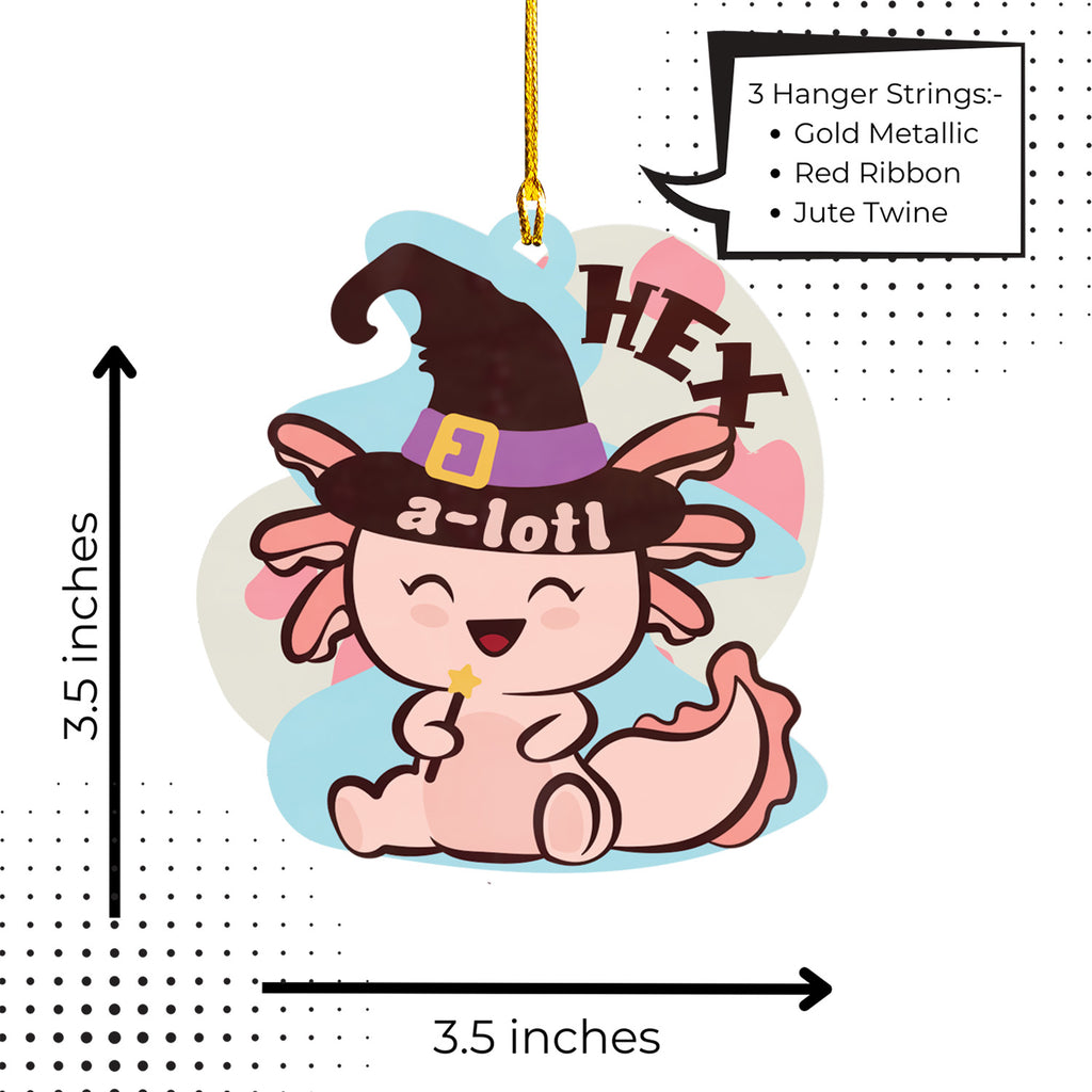 Axolotl Lover Gifts | Cute Axolotl Ornament | Acrylic Christmas Tree Hanging for Kids | Keepsake Xmas Decoration | Hex A Lotl