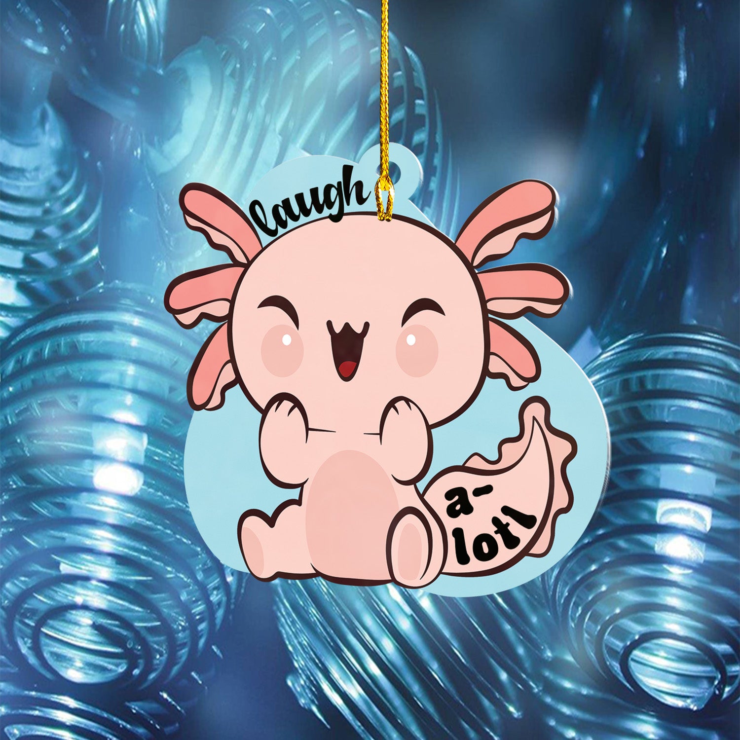 Axolotl Lover Gifts | Cute Axolotl Ornament | Acrylic Christmas Tree Hanging for Kids | Keepsake Xmas Decoration | Laugh A Lotl