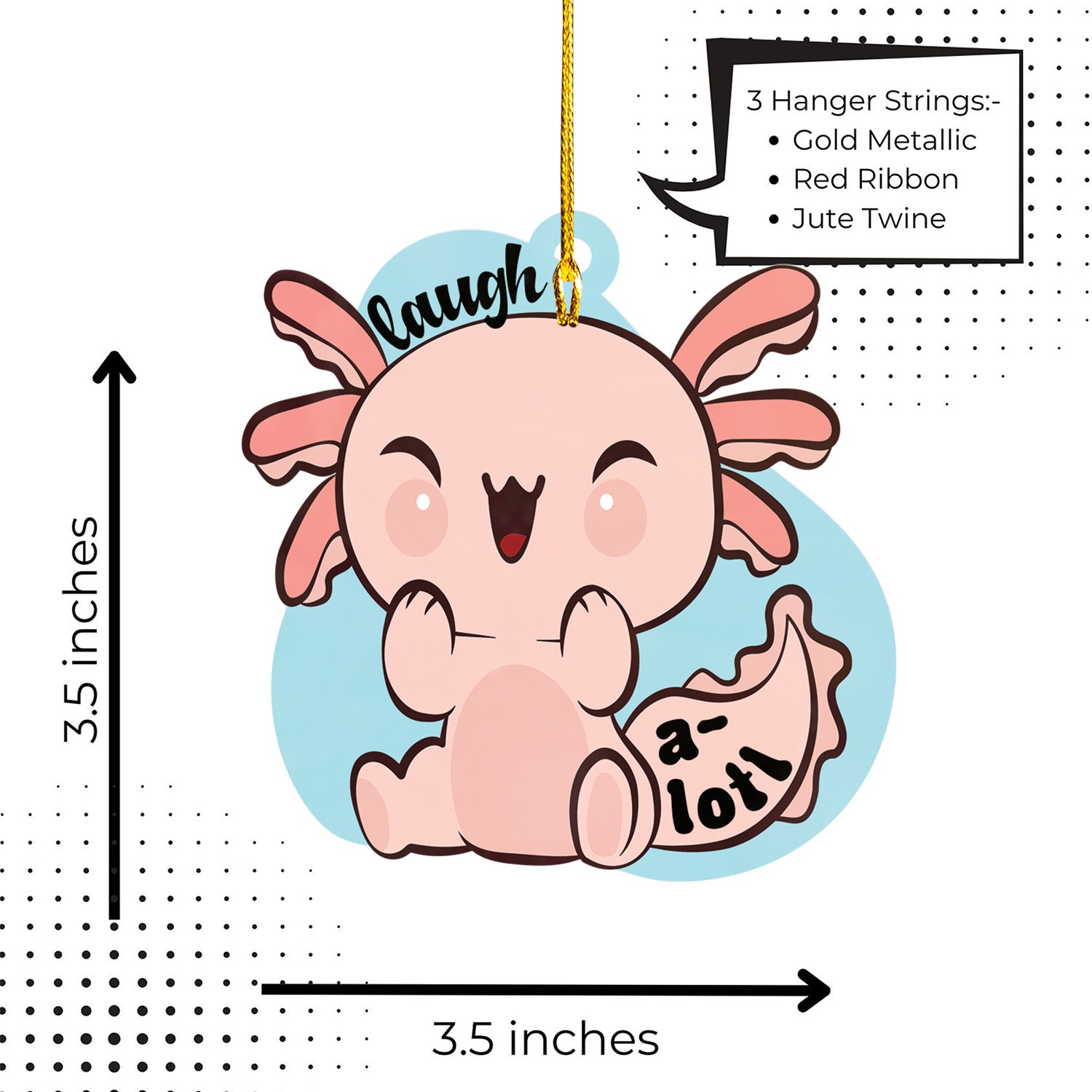 Axolotl Lover Gifts | Cute Axolotl Ornament | Acrylic Christmas Tree Hanging for Kids | Keepsake Xmas Decoration | Laugh A Lotl