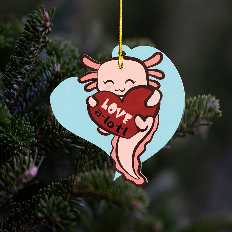 Axolotl Lover Gifts | Cute Axolotl Ornament | Acrylic Christmas Tree Hanging for Kids | Keepsake Xmas Decoration | Love A Lotl