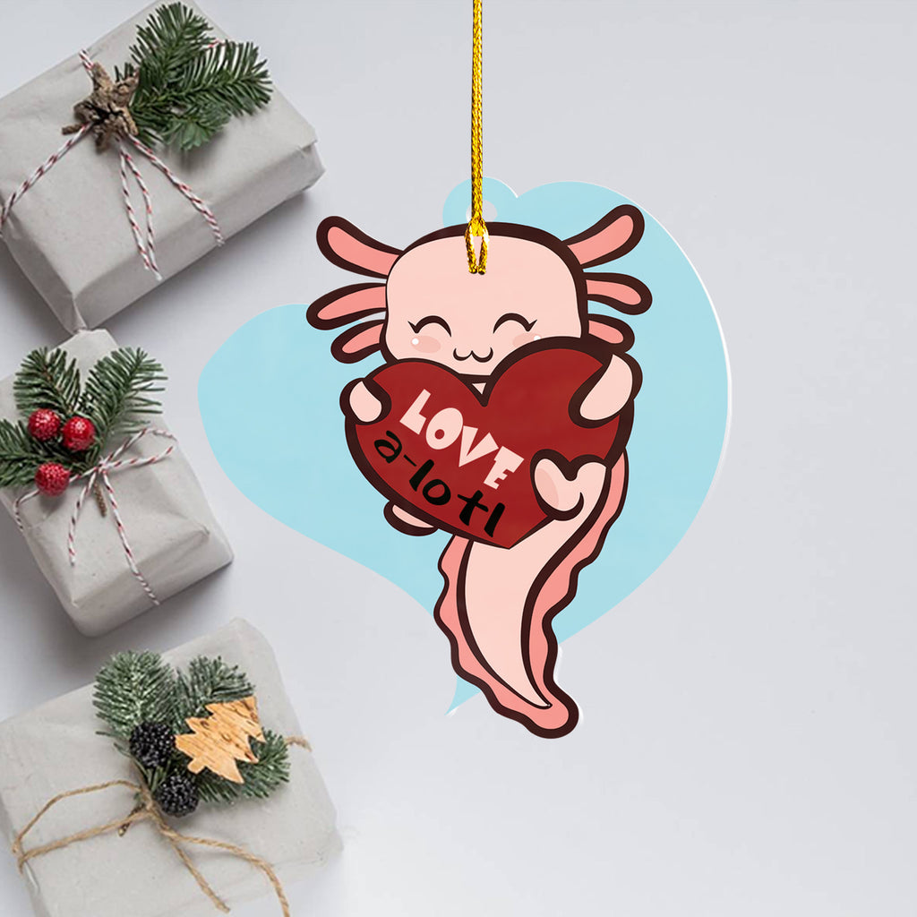 Axolotl Lover Gifts | Cute Axolotl Ornament | Acrylic Christmas Tree Hanging for Kids | Keepsake Xmas Decoration | Love A Lotl