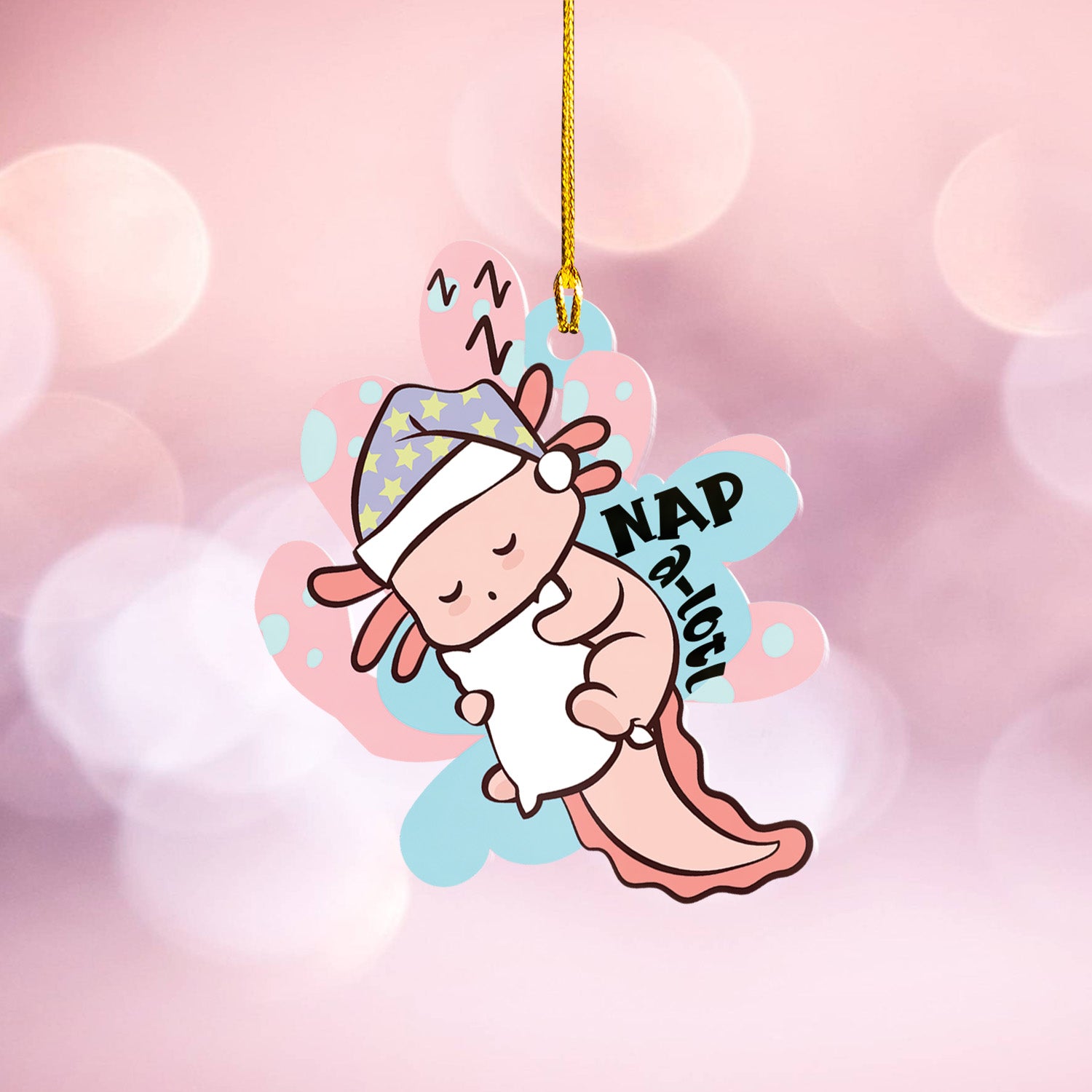 Axolotl Lover Gifts | Cute Axolotl Ornament | Acrylic Christmas Tree Hanging for Kids | Keepsake Xmas Decoration | Nap A Lotl