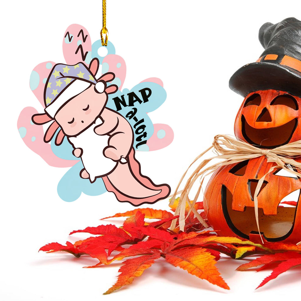 Axolotl Lover Gifts | Cute Axolotl Ornament | Acrylic Christmas Tree Hanging for Kids | Keepsake Xmas Decoration | Nap A Lotl