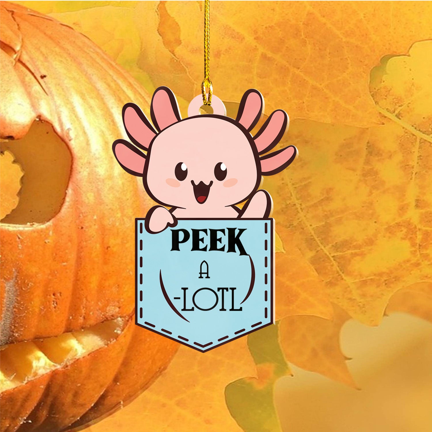 Axolotl Lover Gifts | Cute Axolotl Ornament | Acrylic Christmas Tree Hanging for Kids | Keepsake Xmas Decoration | Peek A Lotl