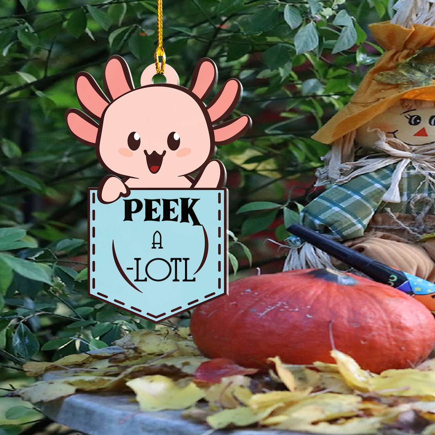 Axolotl Lover Gifts | Cute Axolotl Ornament | Acrylic Christmas Tree Hanging for Kids | Keepsake Xmas Decoration | Peek A Lotl