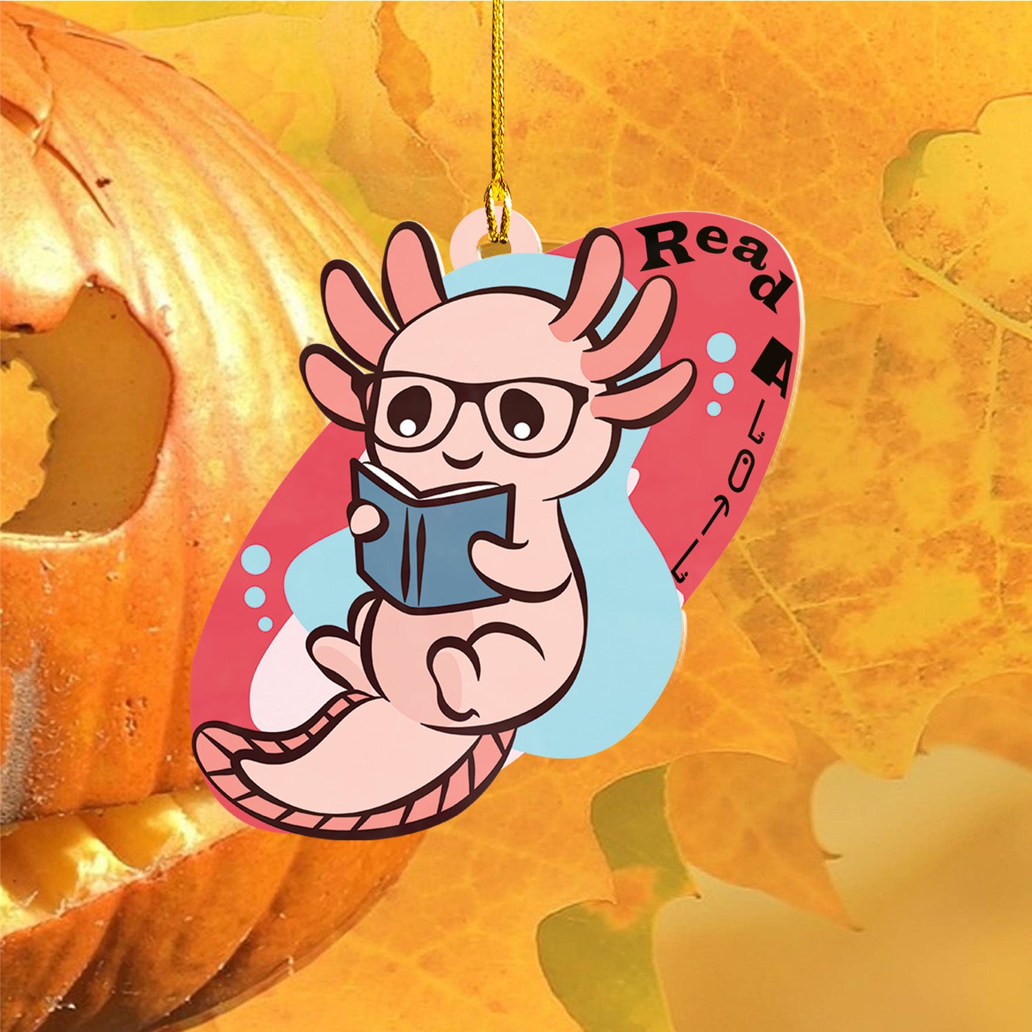 Axolotl Lover Gifts | Cute Axolotl Ornament | Acrylic Christmas Tree Hanging for Kids | Keepsake Xmas Decoration | Read A Lotl