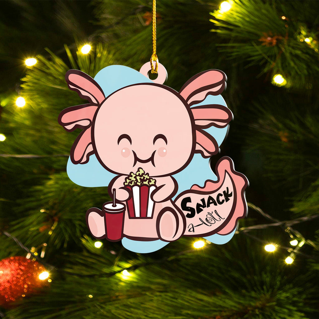 Axolotl Lover Gifts | Cute Axolotl Ornament | Acrylic Christmas Tree Hanging for Kids | Keepsake Xmas Decoration | Snack A Lotl