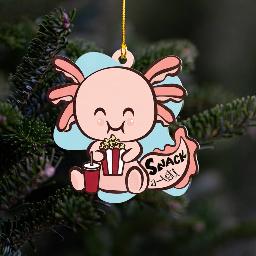 Axolotl Lover Gifts | Cute Axolotl Ornament | Acrylic Christmas Tree Hanging for Kids | Keepsake Xmas Decoration | Snack A Lotl