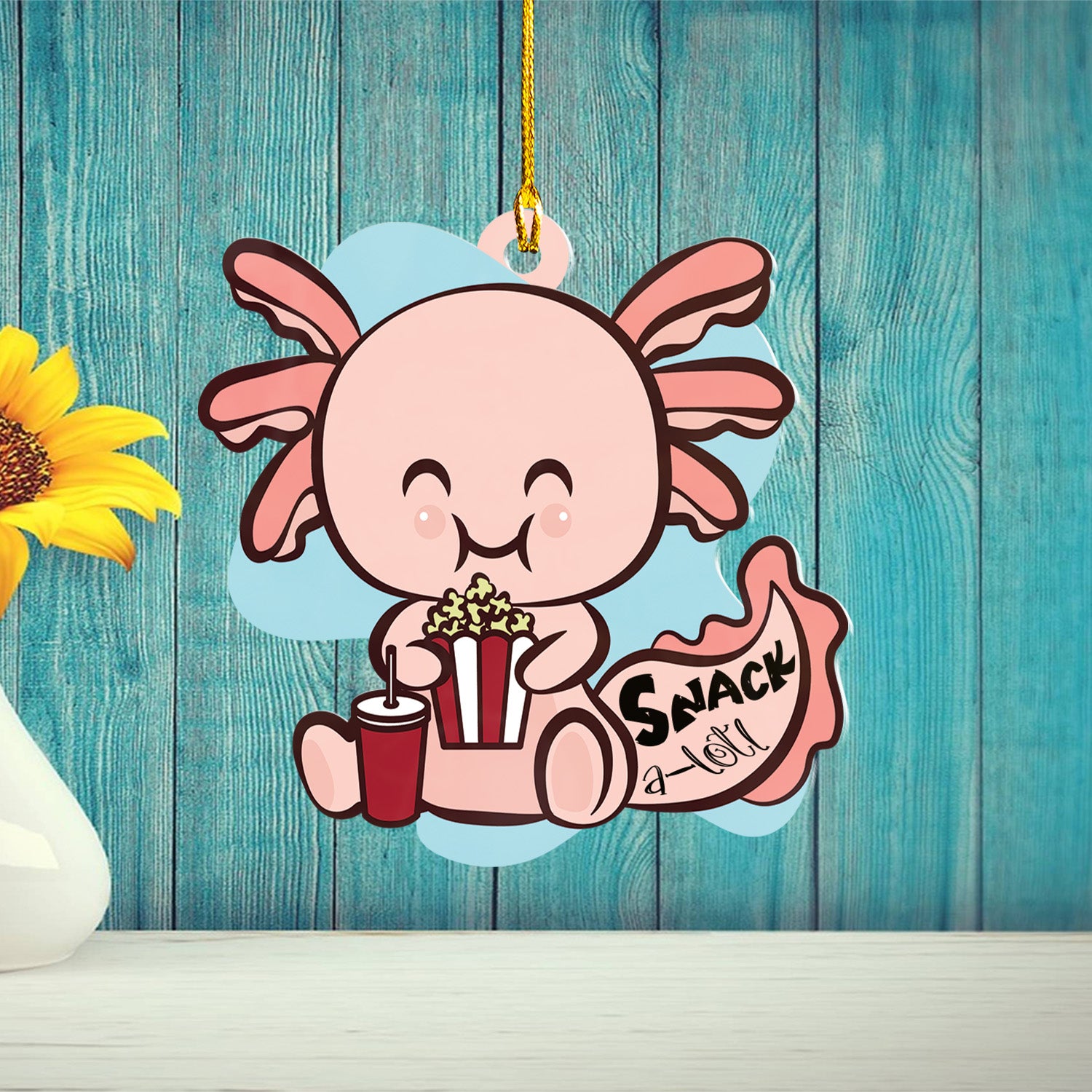 Axolotl Lover Gifts | Cute Axolotl Ornament | Acrylic Christmas Tree Hanging for Kids | Keepsake Xmas Decoration | Snack A Lotl