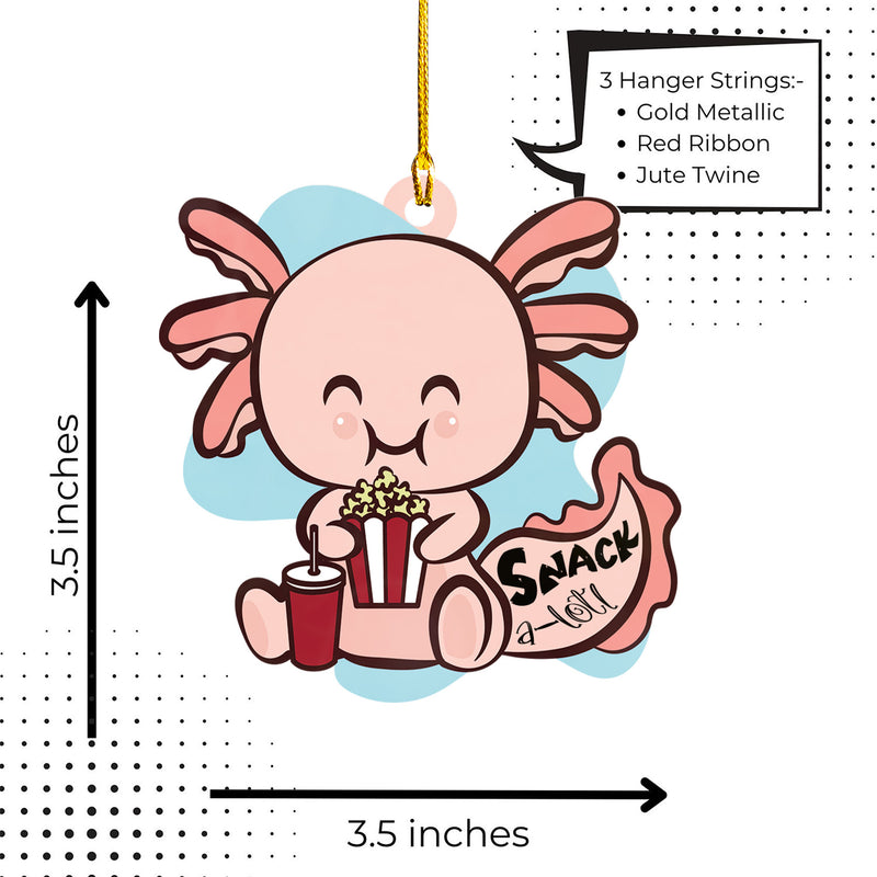 Axolotl Lover Gifts | Cute Axolotl Ornament | Acrylic Christmas Tree Hanging for Kids | Keepsake Xmas Decoration | Snack A Lotl