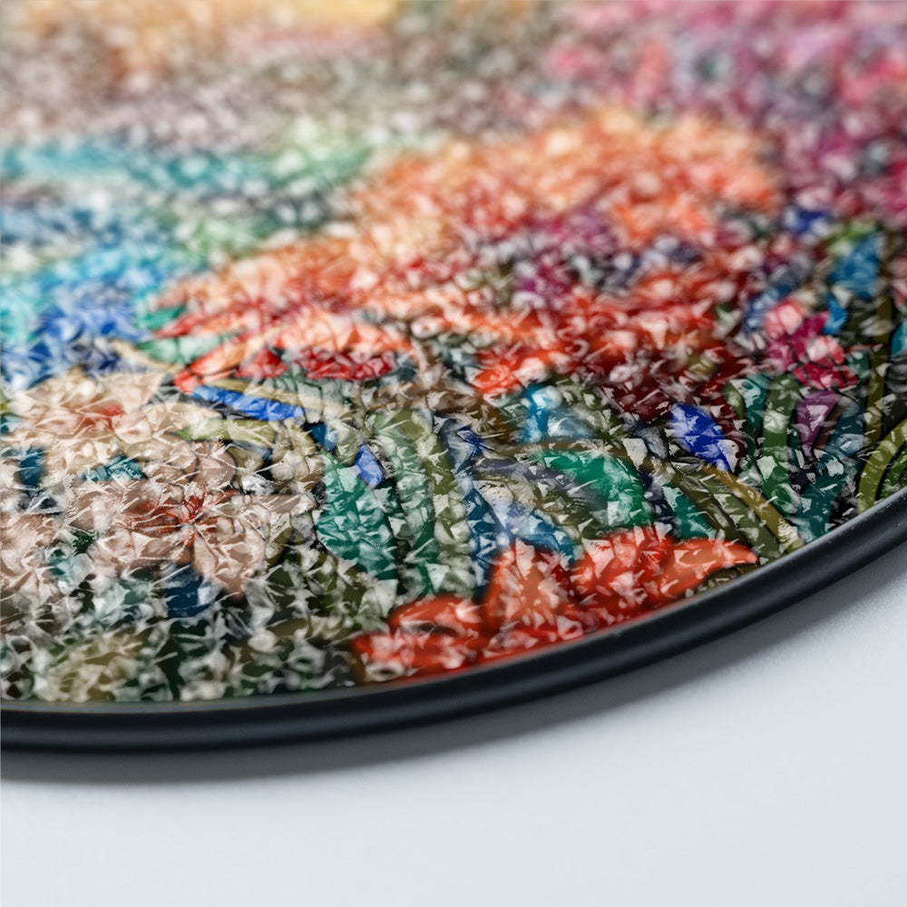 Christmas Stained Glass Suncatcher| Decorative Window Hanging | 6 Sizes | Holiday Decor Accents | Vibrant Textured | Durable Zinc Casing | Nature Sunset