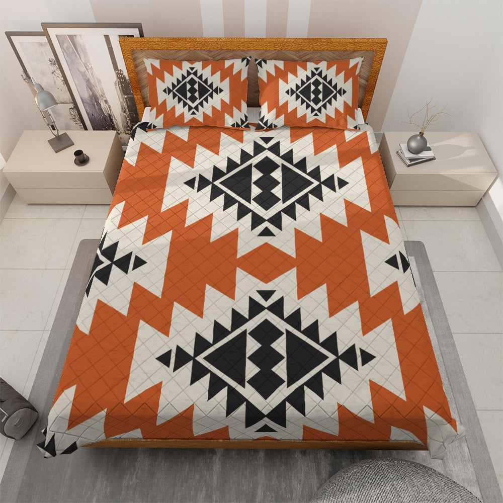 Navajo Quilted Bedding Set | Bright Boho Cozy Comforters | Geometric Bedspreads with matching Pillowcase