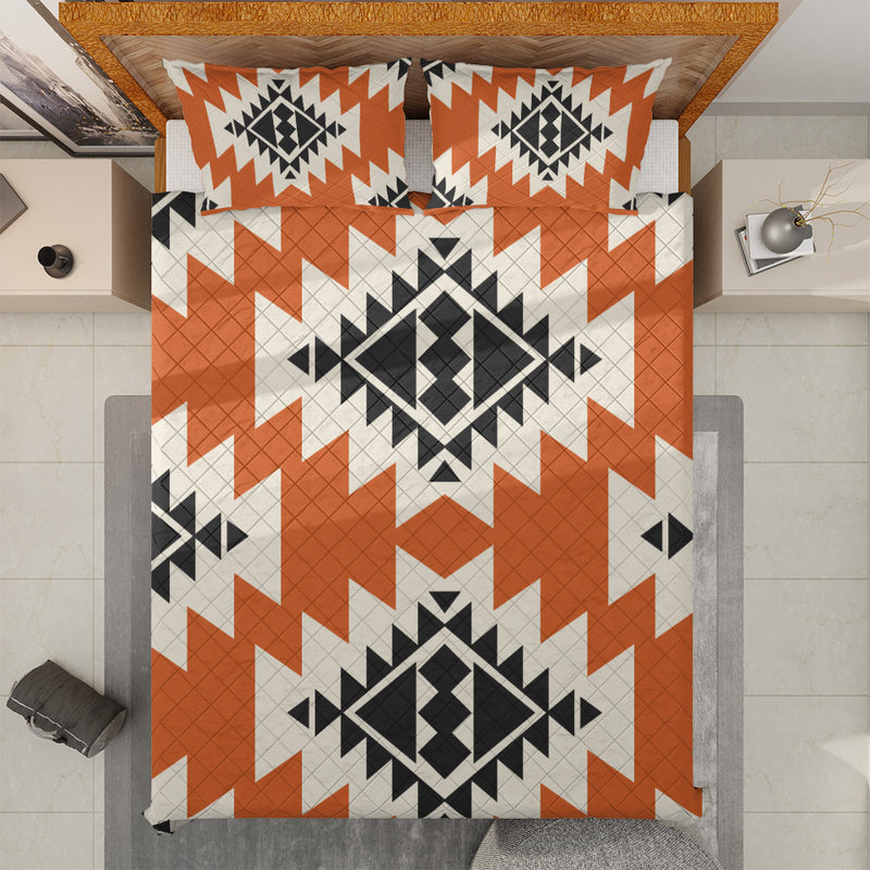 Navajo Quilted Bedding Set | Bright Boho Cozy Comforters | Geometric Bedspreads with matching Pillowcase