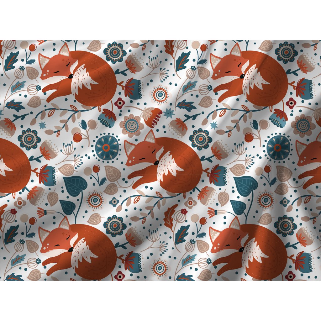 Scandinavian Fox duvet cover set folded to show printed design