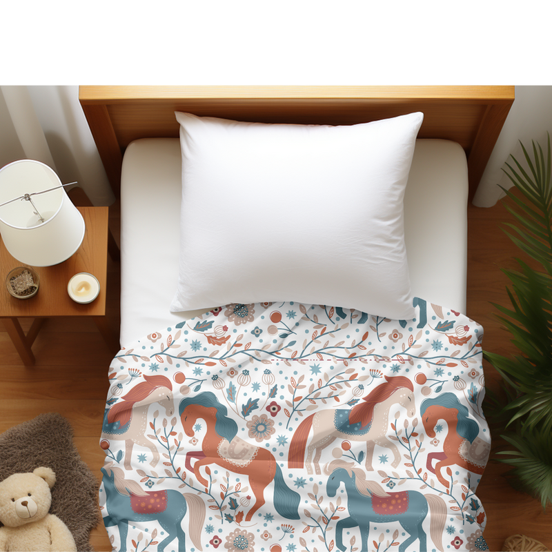 Duvet cover with matching Pillow cases | Luxury Bedding set | Twin, Queen, King Sizes | Nordic Animals Horses