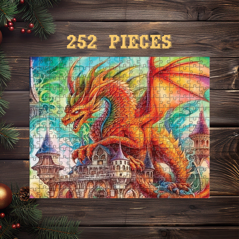 Wooden Jigsaw Puzzle Games for Adults and Teens | Cherished Fun Family time activity for Game nights | Fantasy Dragon