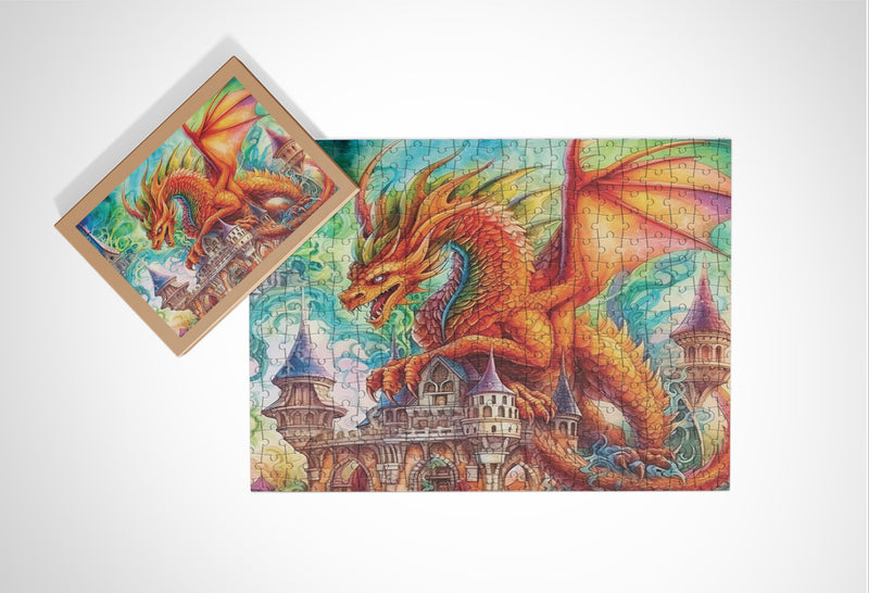 Wooden Jigsaw Puzzle Games for Adults and Teens | Cherished Fun Family time activity for Game nights | Fantasy Dragon