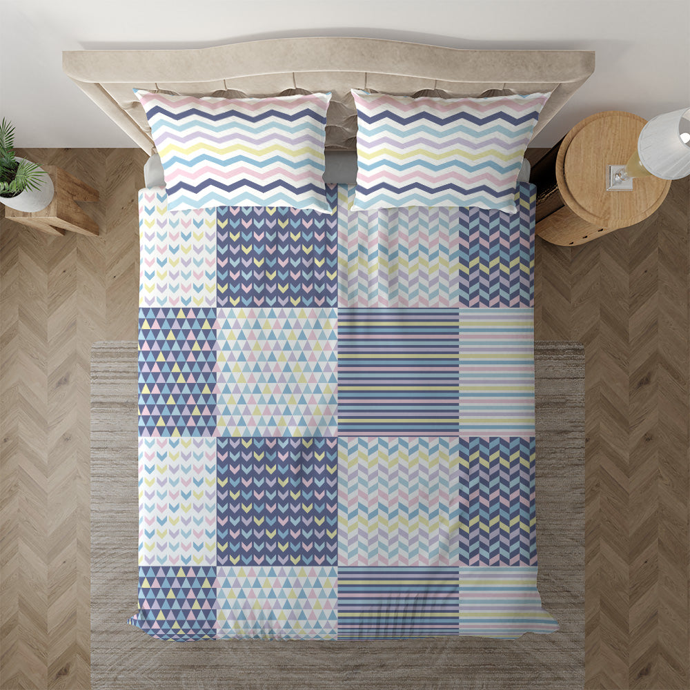 Pastel Geometric Baby Twin duvet cover with matching pillowcase