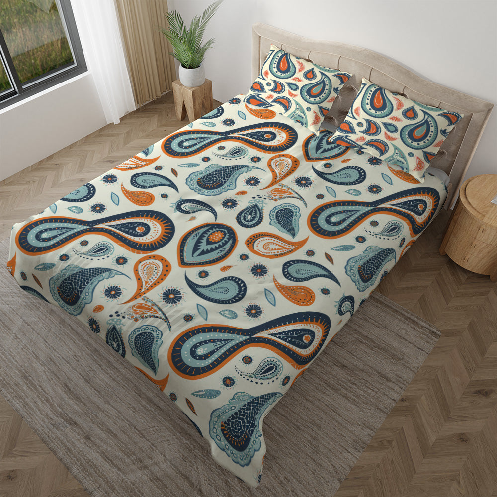Soft Pastel Paisley Baby Twin duvet cover with matching pillowcase