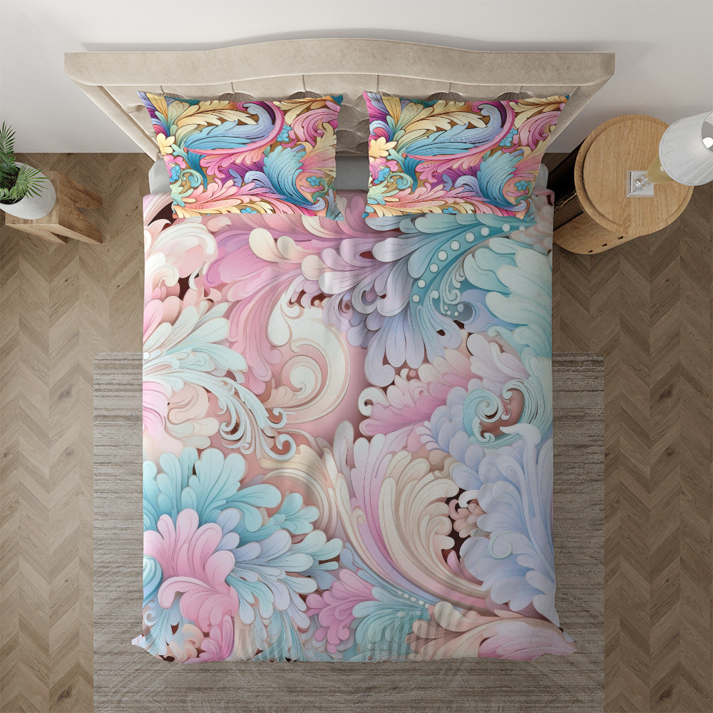 Pastel Pink Paisley Baby Twin duvet cover with matching pillowcase