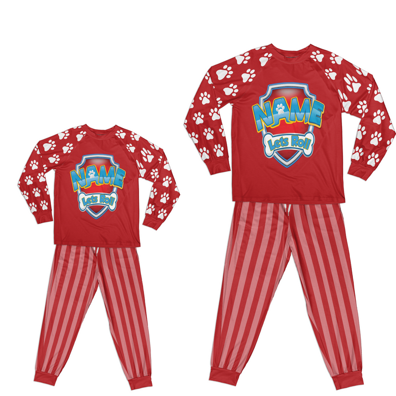 Personalized Family Pajama Sets | Matching Xmas Jammies for ADULTS | Christmas Holiday family PJs | Custom Paw and Bones night suit