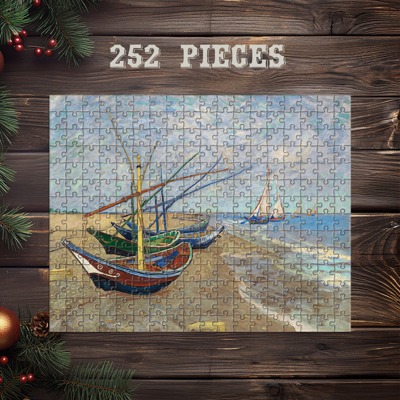 Wooden Jigsaw Puzzle Games for Adults and Kids | Fun Family time activity for Game nights | Vintage Beach Art