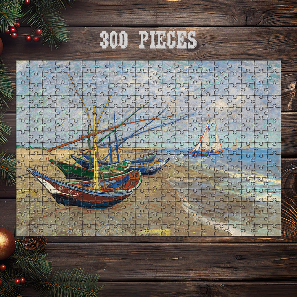 300-piece Vintage Harbour Boats wooden jigsaw puzzle