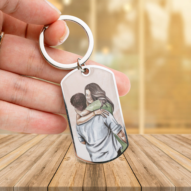 Engraved Stainless Steel Keychain | Perfect Gift for Him for Valentines Day | Durable and Stylish | Song in Rhythm