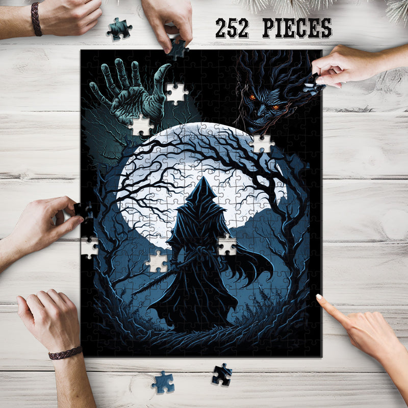 Wooden Jigsaw Puzzle Games for Adults and Teens | Cherished Fun Family time activity for Game nights | Spooky Nights