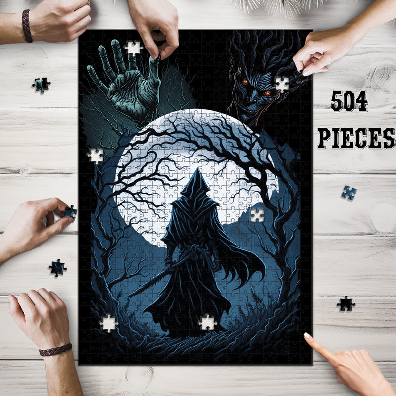 Wooden Jigsaw Puzzle Games for Adults and Teens | Cherished Fun Family time activity for Game nights | Spooky Nights