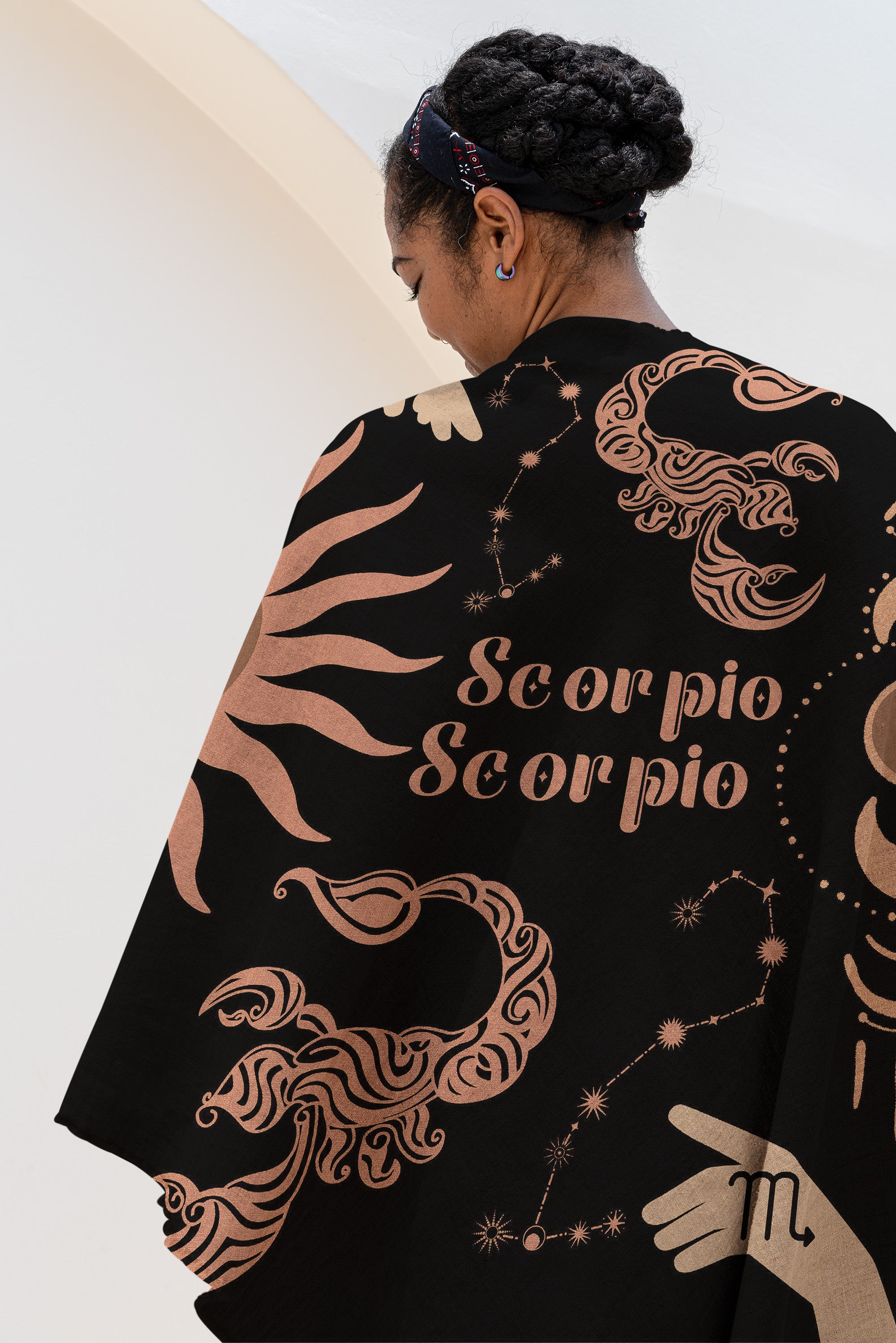 Scorpio and Scorpio Zodiac Compatibility Woven Throw Tapestry - Elevate home decor with this boho-inspired, celestial charm blanket. Perfect for astrology enthusiasts, featuring Scorpio and Scorpio sun signs, adding unique, artistic flair to your living space. Premium cotton, cozy, and decorative.