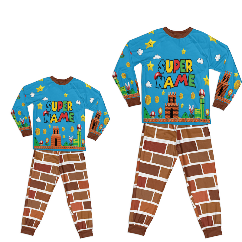 Personalized Family Pajama Sets | Matching Xmas Jammies for ADULTS | Christmas Holiday family PJs | SUPER Video Game nightsuit