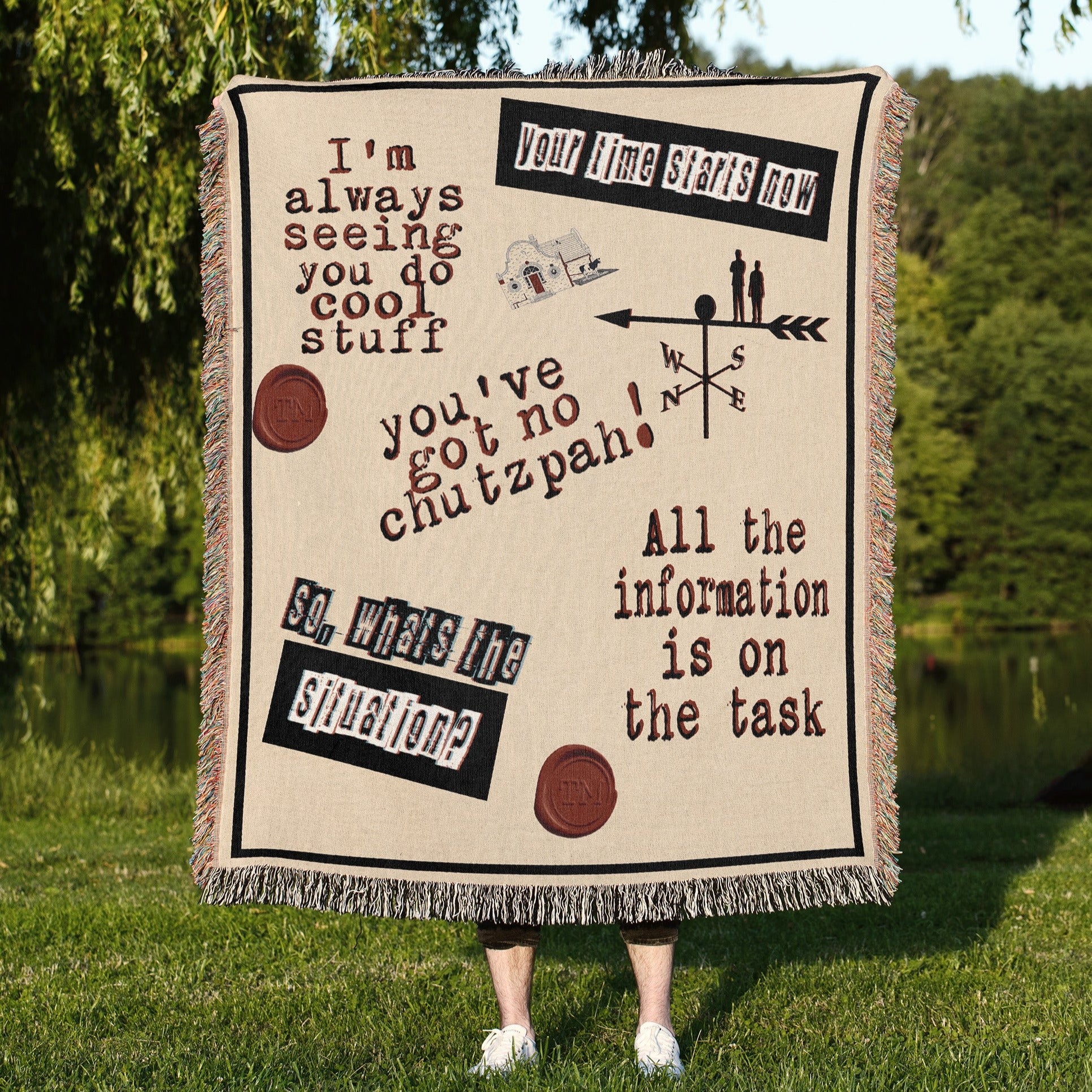 Luxurious 100% Cotton Woven Tapestry Throw Blanket | Taskmaster Show