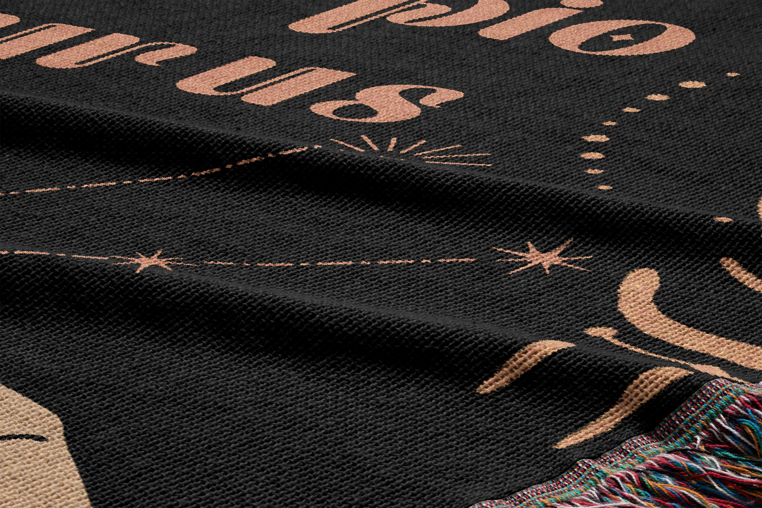 Taurus and Scorpio Zodiac Compatibility Woven Throw Tapestry - Elevate home decor with this boho-inspired, celestial charm blanket. Perfect for astrology enthusiasts, featuring Taurus and Scorpio sun signs, adding unique, artistic flair to your living space. Premium cotton, cozy, and decorative.